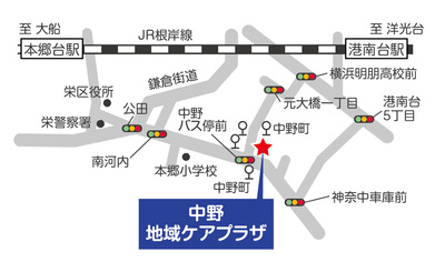 Bản đồ xung quanh Trung tâm Chăm sóc Khu vực Nakano