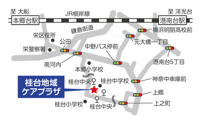Bản đồ xung quanh Trung tâm Chăm sóc Khu vực Katsuradai