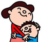 Ilustración de padre y niño