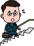 階段をのぼる人のイラスト