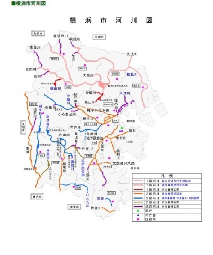 Yokohama City River Map