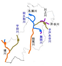 The Kashio River and its tributaries
