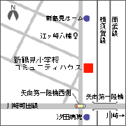 新鶴見小学校コミュニティハウス地図
