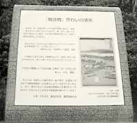 「鶴見橋」界隈の情景を紹介したパネル