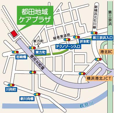 Bản đồ Trung tâm Chăm sóc Khu vực Miyakoda