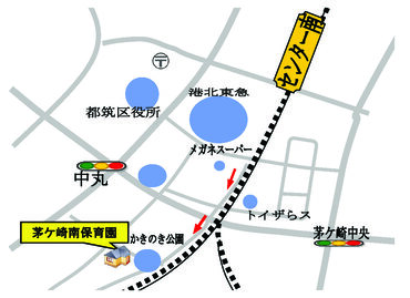 茅ケ崎南保育園への経路