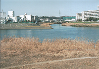 鶴見川と矢上川の合流地点